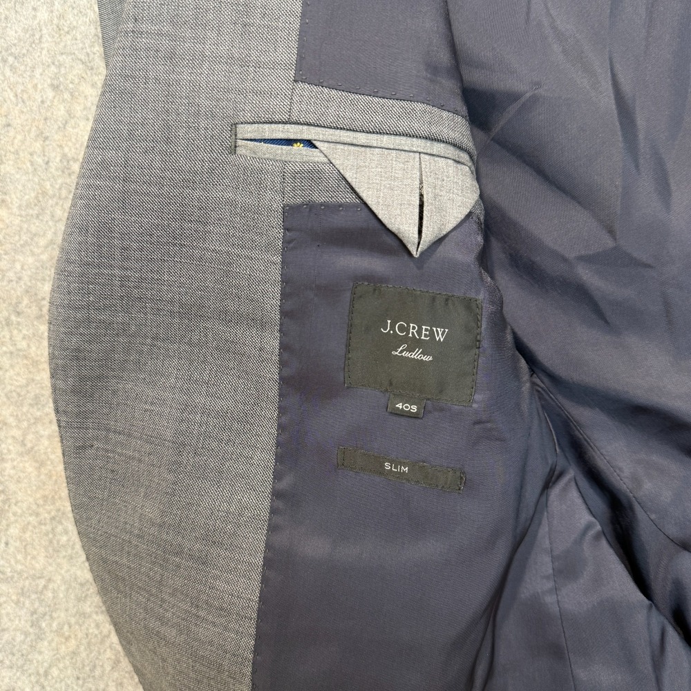 J. Crew Factory Gray Men's Two-Button Blazer - Picture 12 of 16